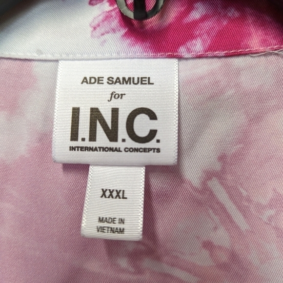 ADE Samuel Pink Tie Dye Button Down Blouse NWT XXXL 3x 18 / 20 Plus summer - Picture 10 of 17